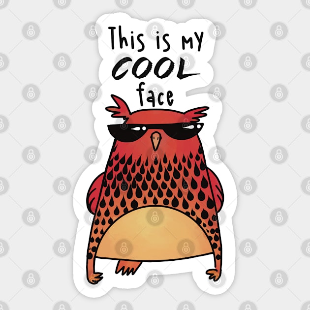 This is my cool face Sticker by marina63